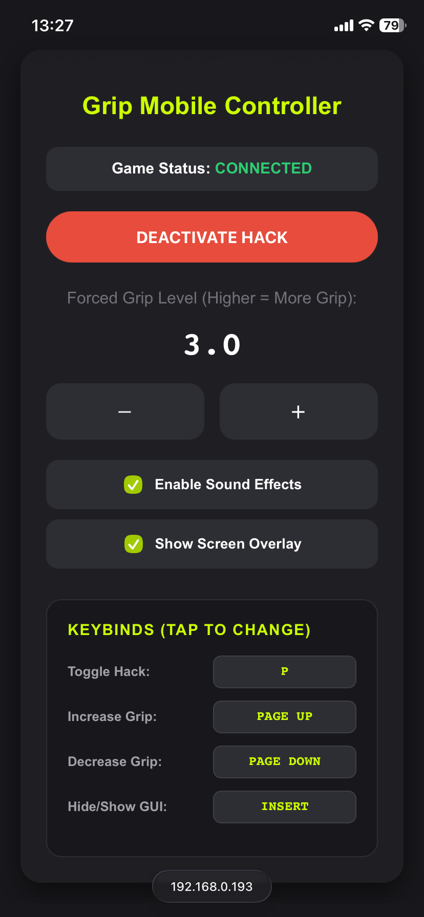 Grip Mobile Controller Interface